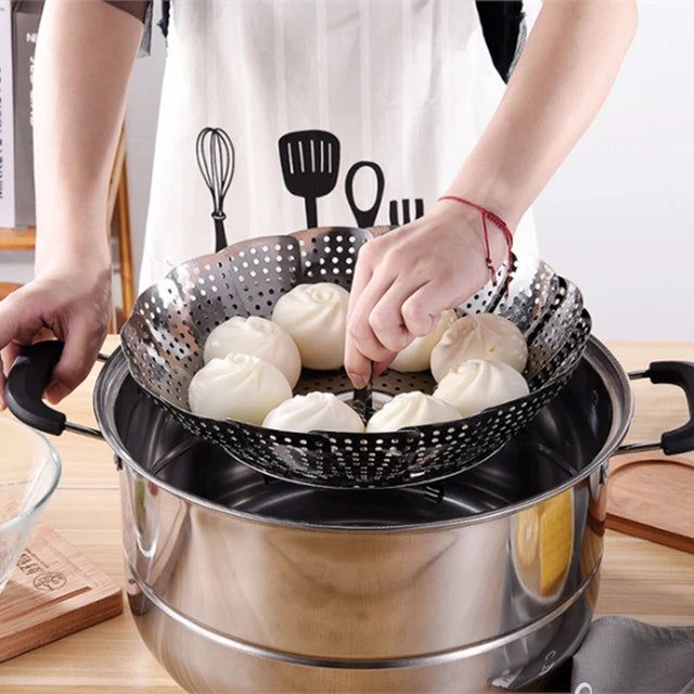 Stainless Steel Foldable Steamer Basket – 10 Inch