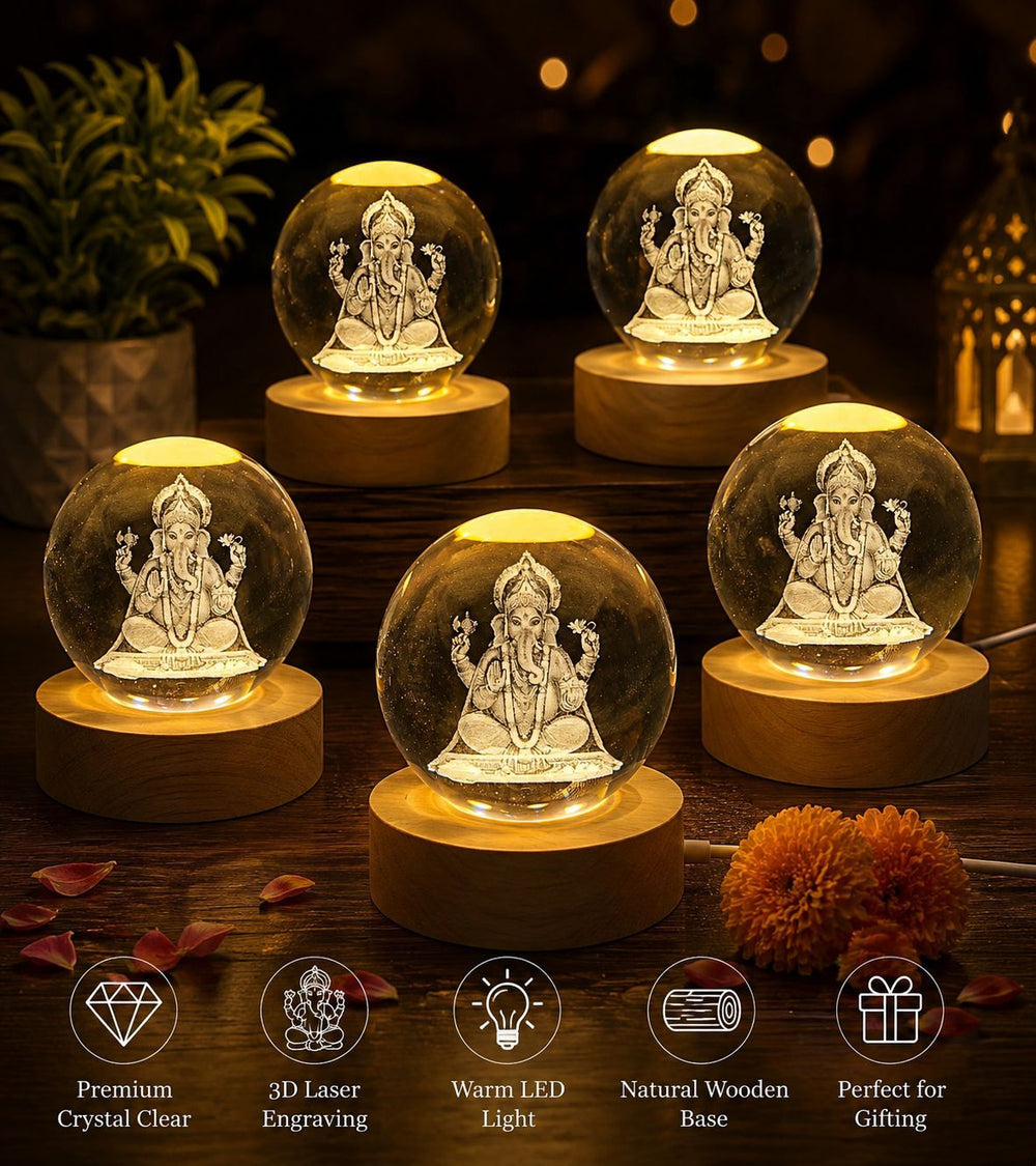 Flameless Diwali Kit – 24 LED Diyas + 2 Crystal Balls