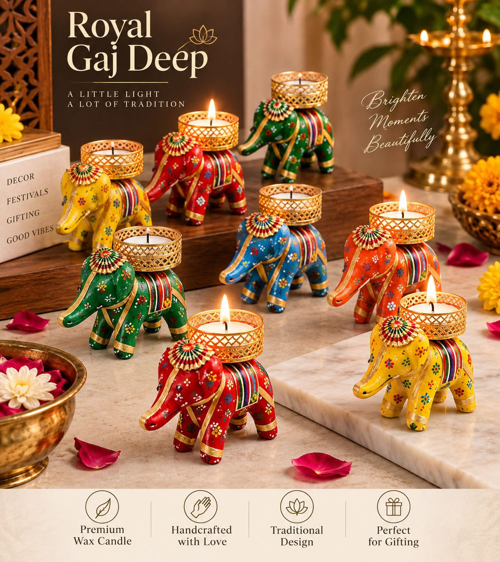 CS-02 Royal Elephant Tea-Light Stand – Set of 2