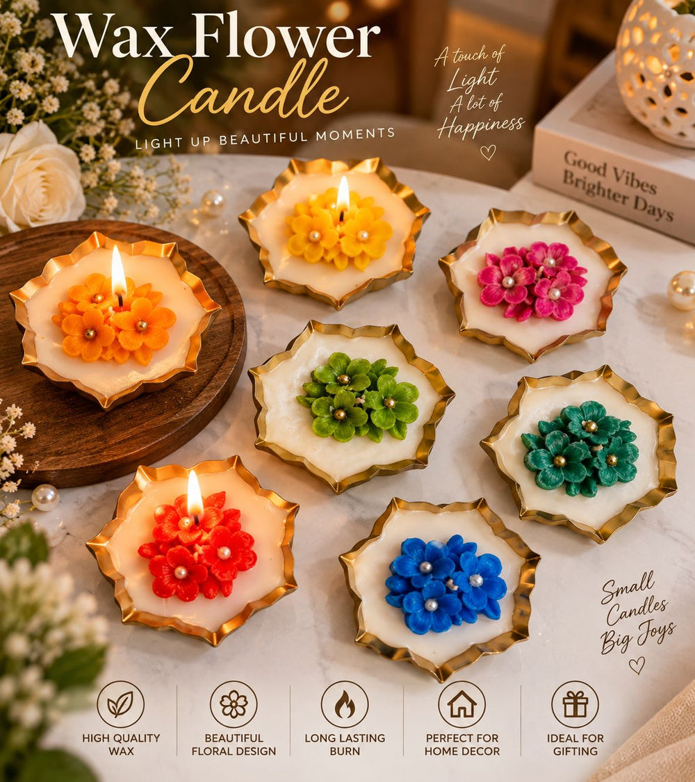 Flower Candle in Urli – 3.5 Inch