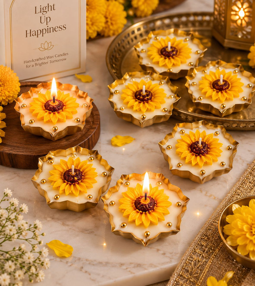 Flower Candle in Urli – 3.5 Inch