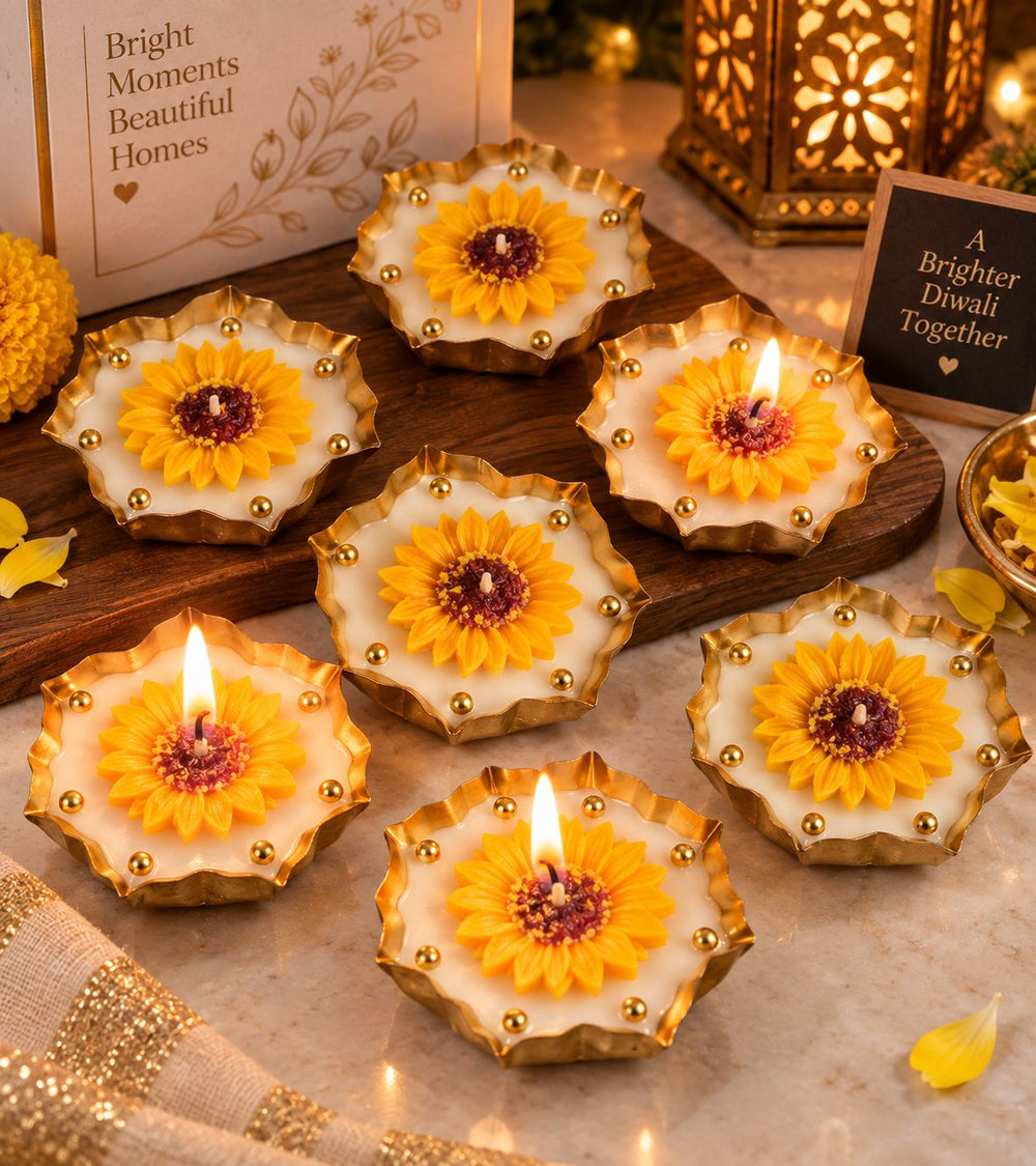Flower Candle in Urli – 3.5 Inch