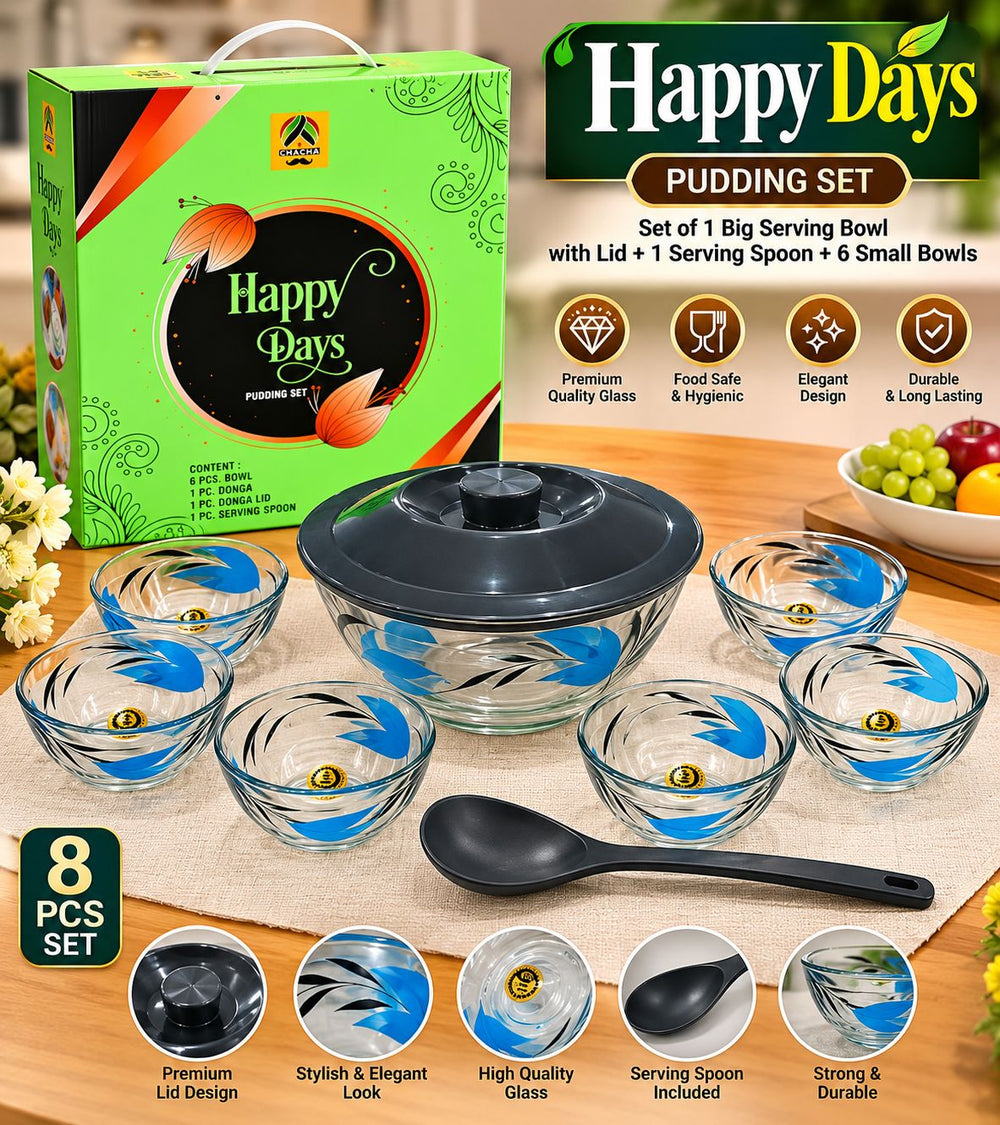 Happy Days Gift Set – Serving Bowl + Spoon + 6 Bowls