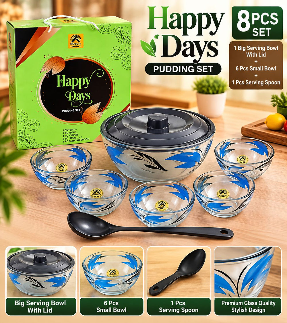 Happy Days Gift Set – Serving Bowl + Spoon + 6 Bowls