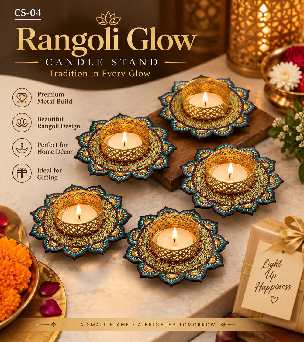Rangoli Glow Candle Stand – Set of 2