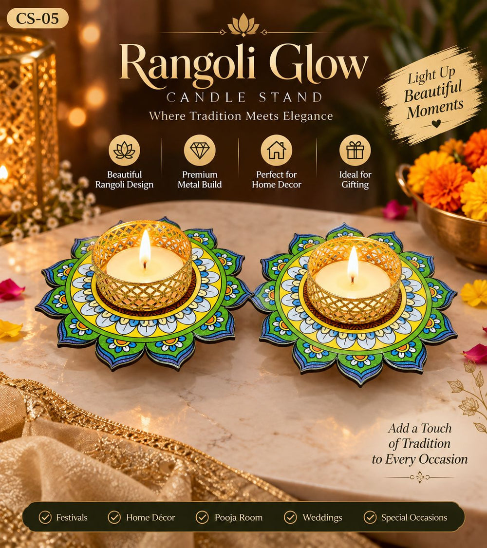Lotus Aura Tea-Light Candle Stand (CS-05) – Set of 2