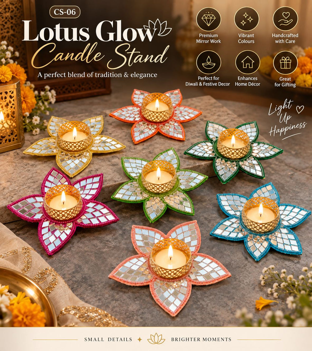 Petal Glow Tea-Light Candle Stand (CS-06) – Set of 2