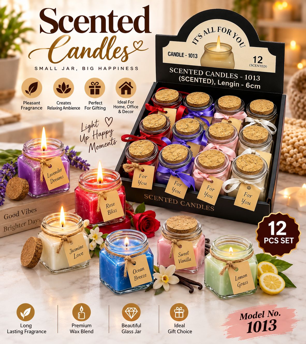 Aroma Moments Scented Glass Jar Candle