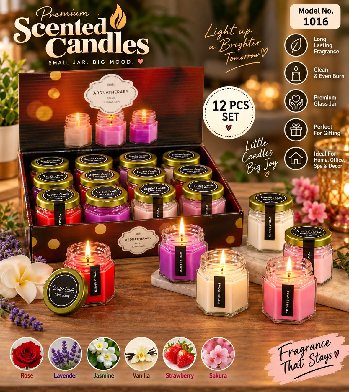 Aroma Bliss Scented Glass Jar Candle