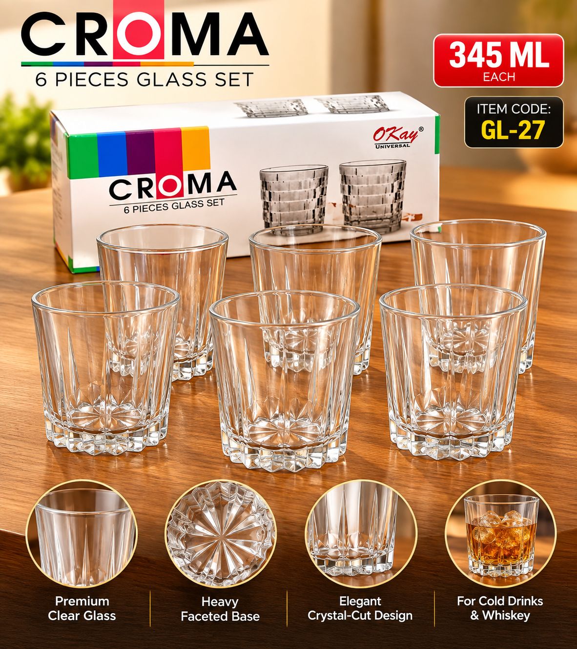 Excalibur Big Glass Set – 6 × 345 ml