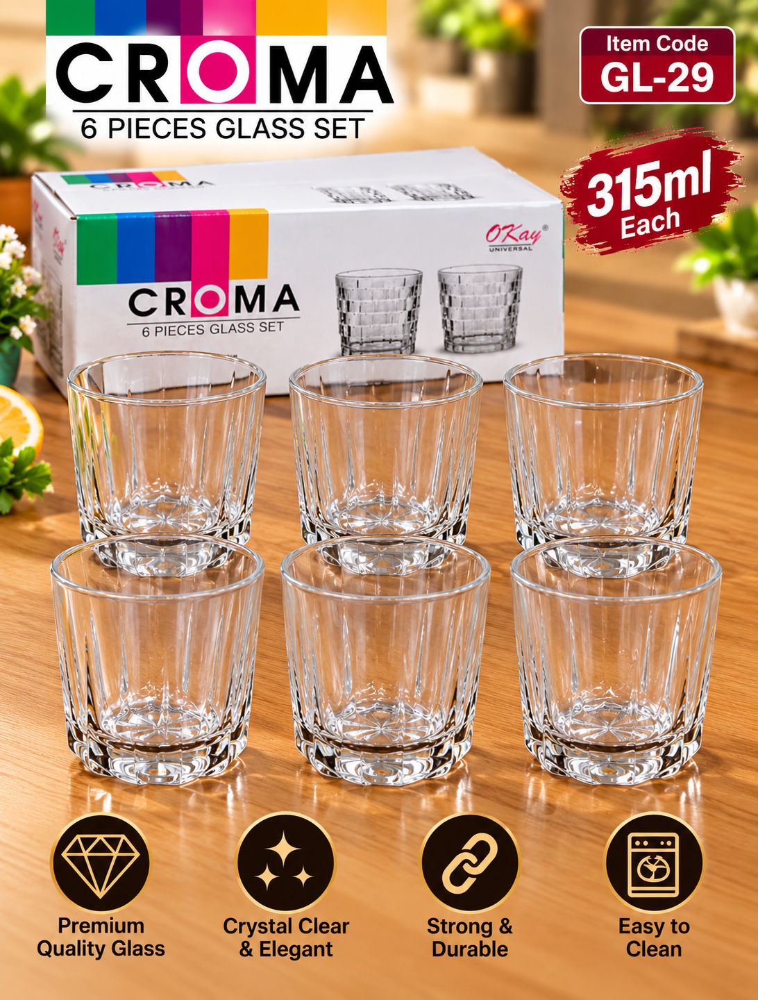 Max Glass Set – 6 × 330 ml