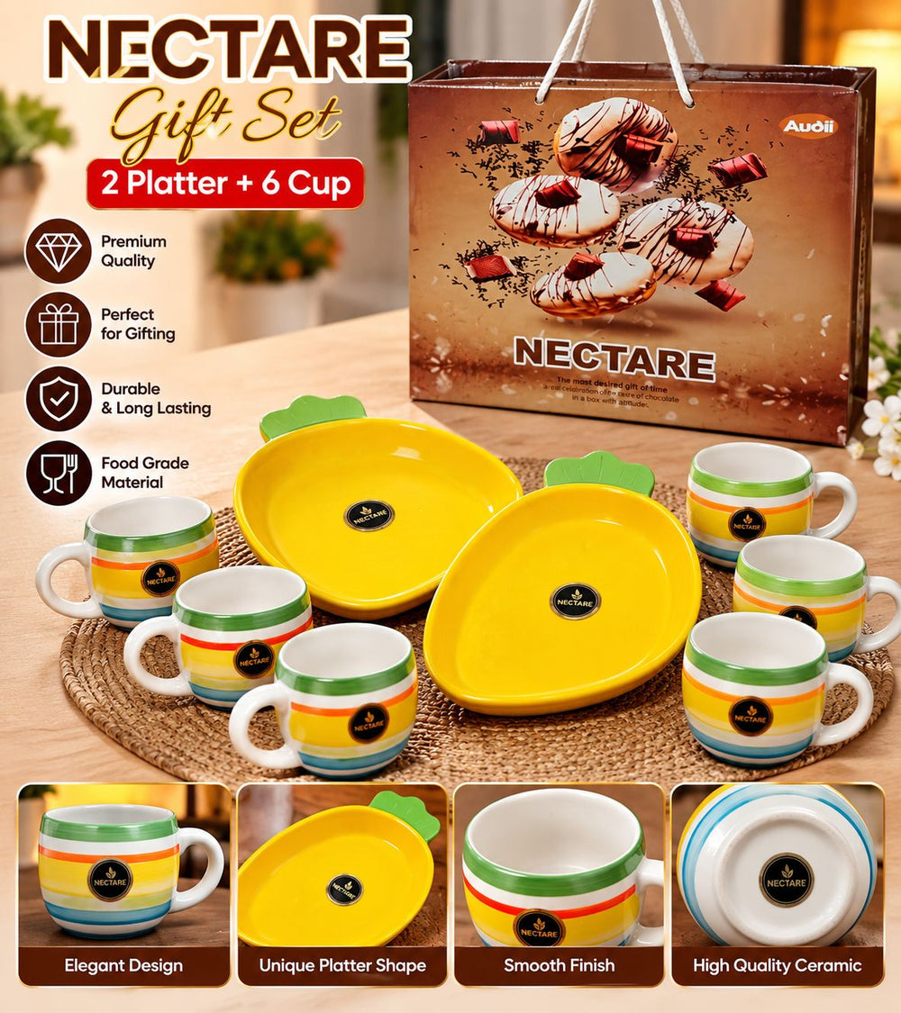 Nectare Gift Set – 6 Cups + 2 Platters