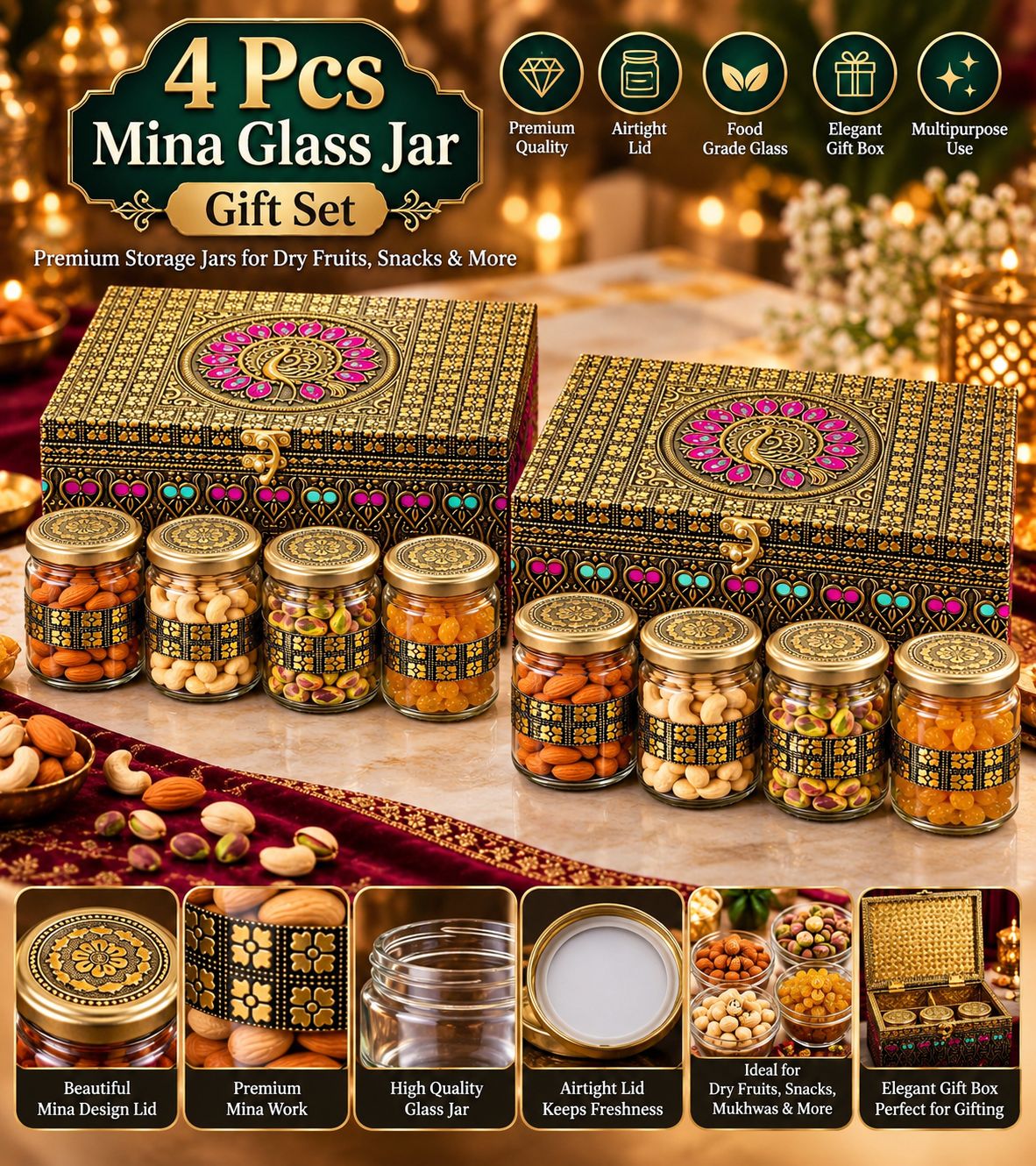 Mina Glass Jar Gift Set – 4 Jars