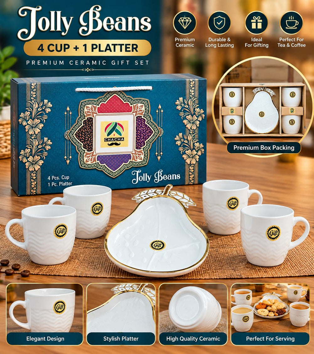Jolly Beans Gift Set – 4 Cups + 1 Platter