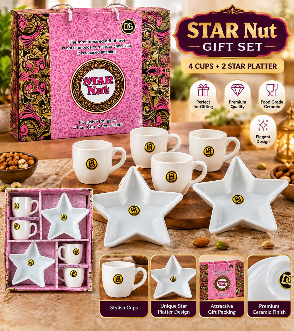 Star Nut Gift Set – 4 Cups + 2 Star Platters